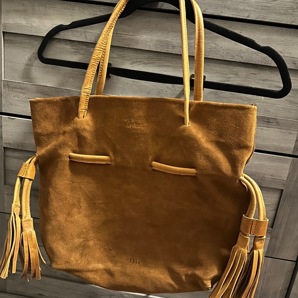 Able Tan Suede Tote Bag